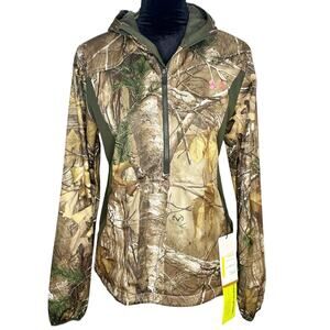 UNDER ARMOUR Half Zip Pullover Scent Control Camo Hunting Jacket Hoodie Medium